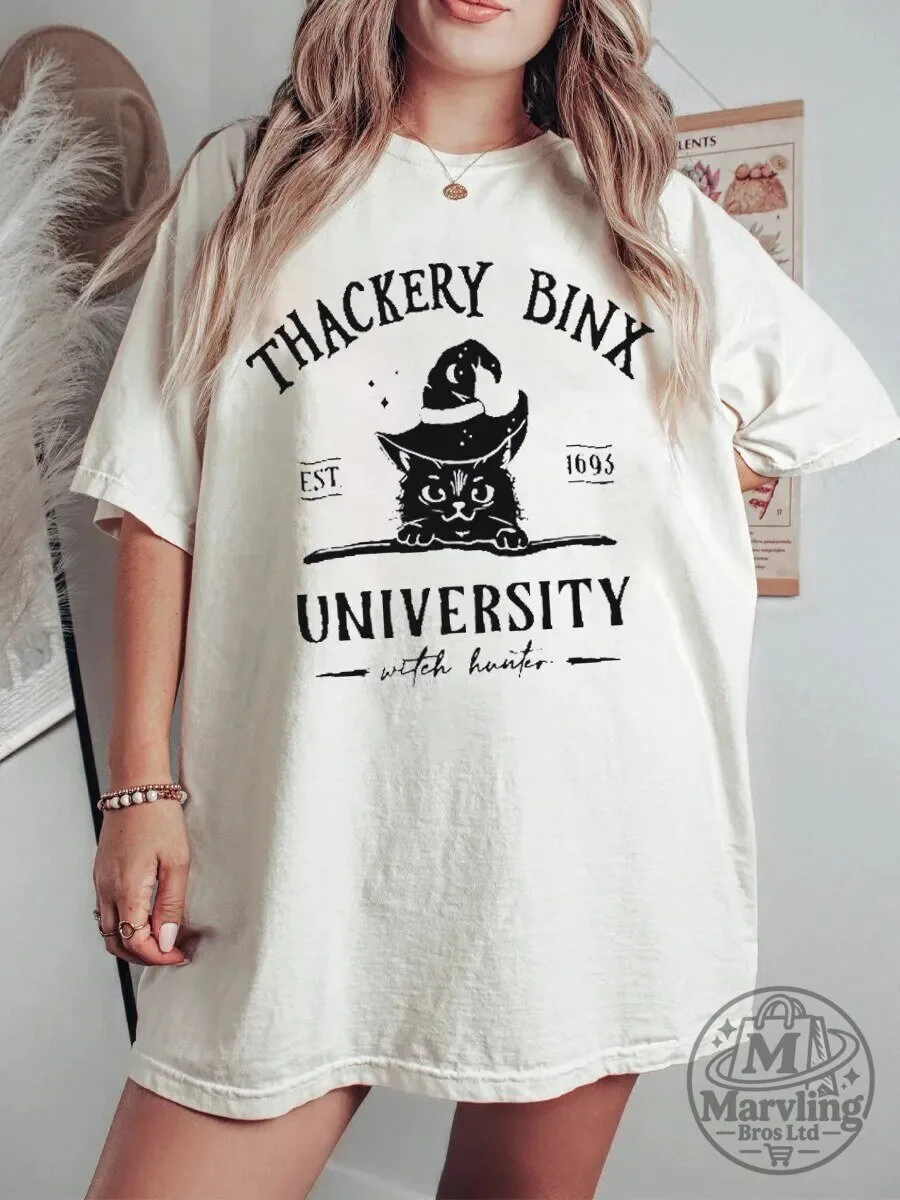 Thackery Binx University Witch Hunter Halloween Cat T-Shirt