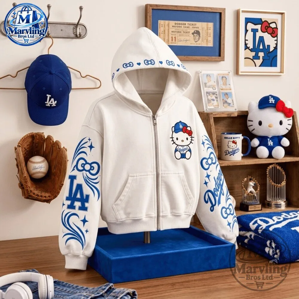 Hello Kitty x Los Angeles Dodgers Special Edition Zip-Up Hoodie
